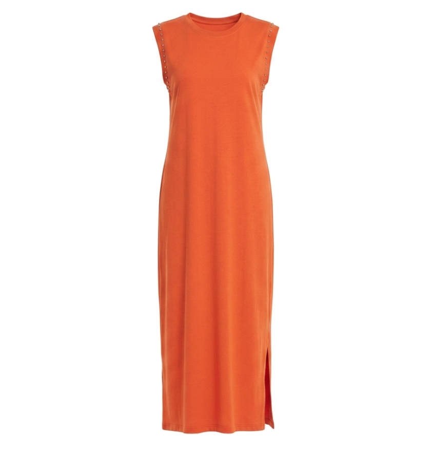 ROBE LONGUE ROCK A EMMANCHURES CLOUTEES (sans épaulettes)