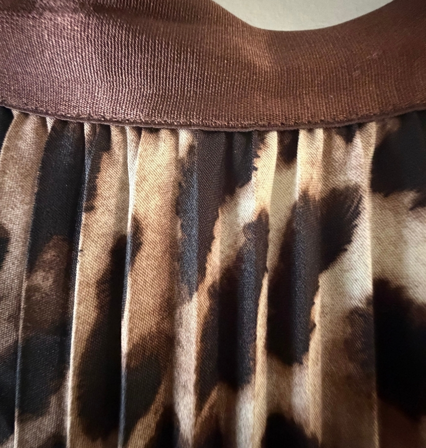 jupe maxi plissée leopard