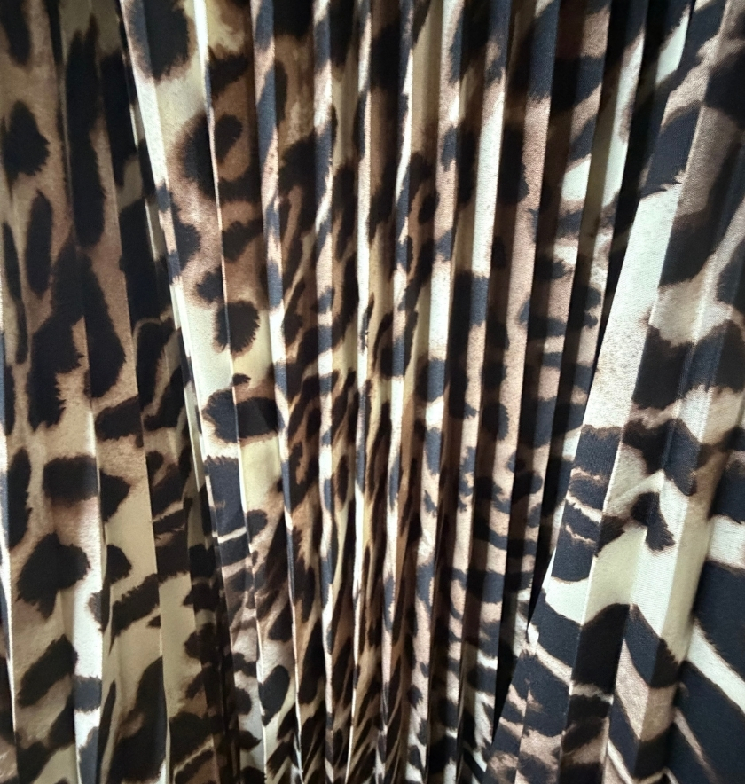 jupe maxi plissée leopard