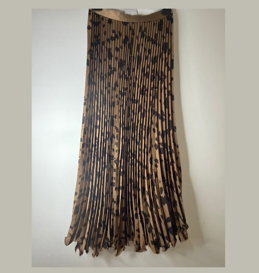 jupe maxi plissée leopard se pop