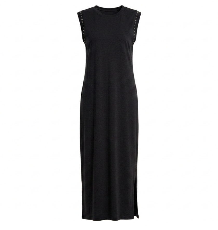 ROBE LONGUE ROCK A EMMANCHURES CLOUTEES (avec épaulettes)