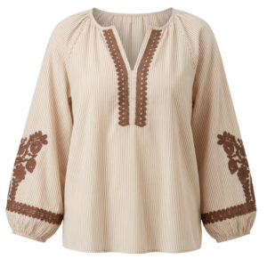 BLOUSE BOHÈME beige, chocolat
