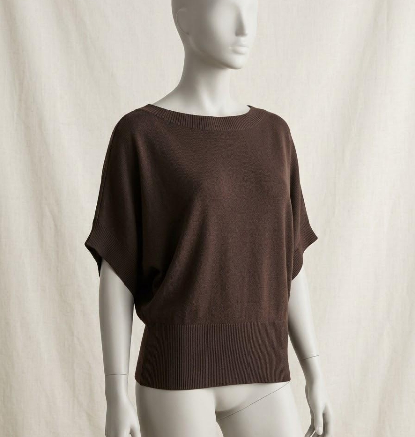 petit top tricot marron