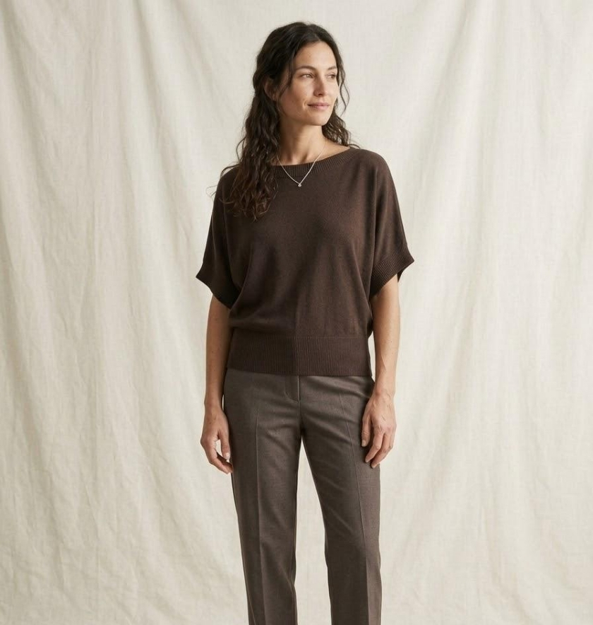 petit top tricot marron