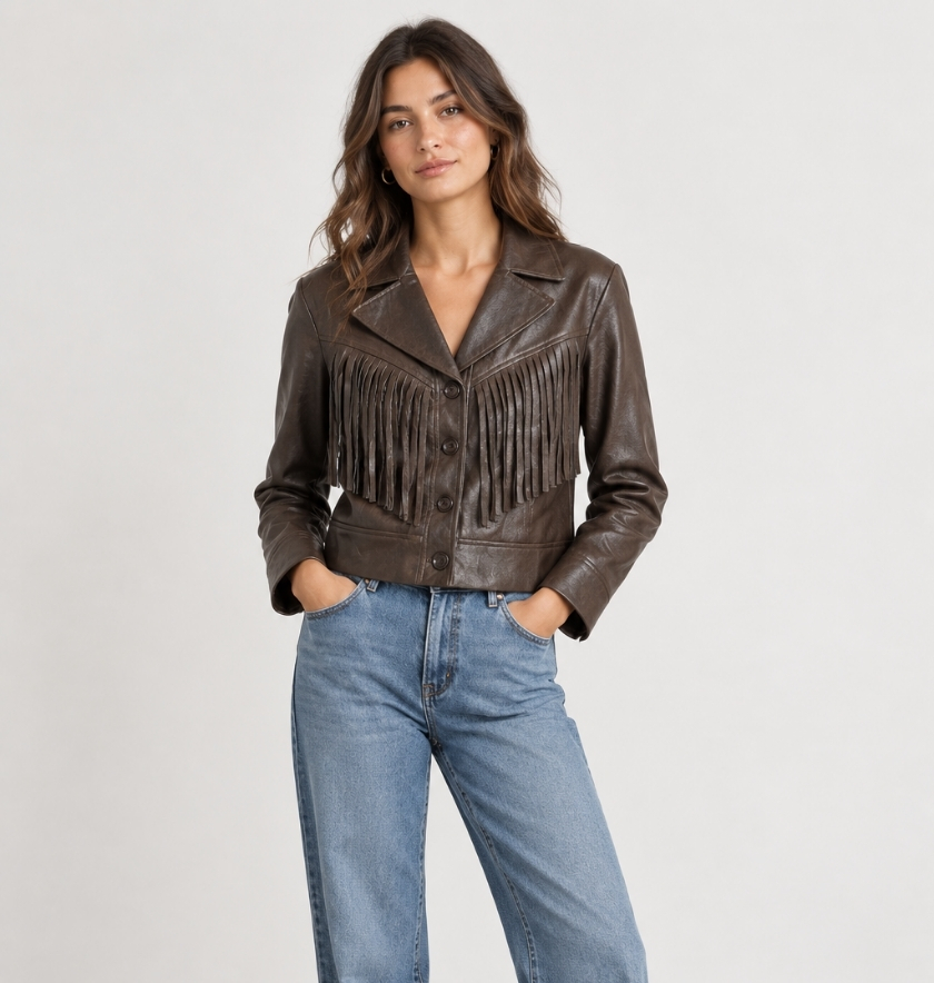 blouson à franges